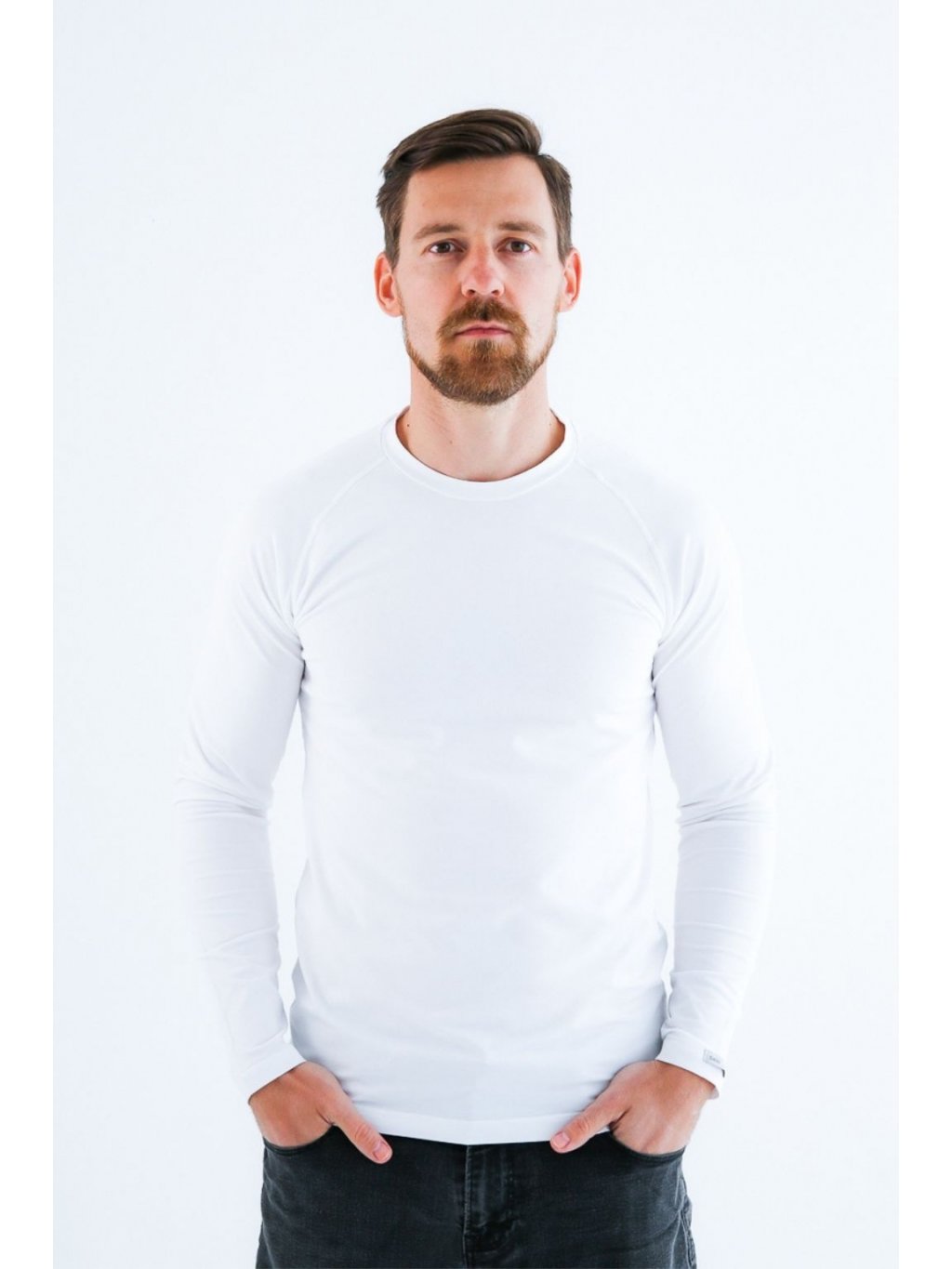 nanosilver® Herren T-Shirt mit langen Ärmeln weiß