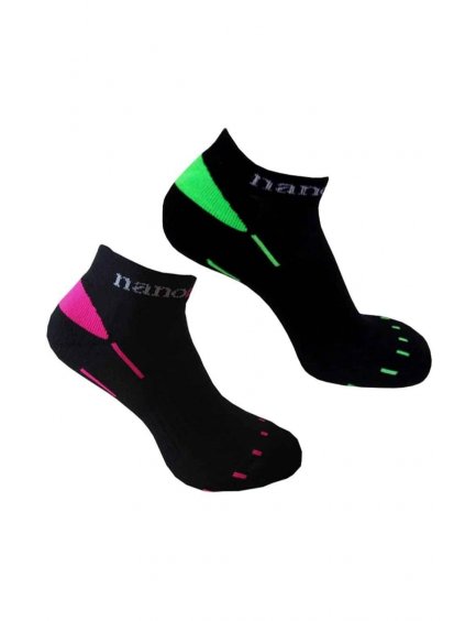 Sportovní ponožky nízké (kotníkové) černo/růžové (Velikost L 43/46)