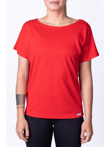 Rotes Yoga-T-Shirt für Frauen – nanosilver® BAT2