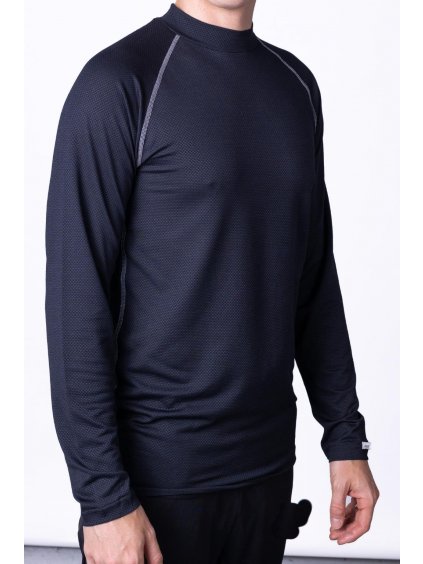 nanosilver® Herren Thermo T-Shirt Schwarz mit Merinowolle  für Wintersports geeignet