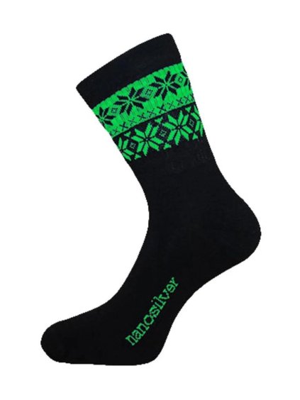 winter thermosocken snow schwarz grun