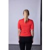 nanosilver® Rotes Damen T-Shirt mit Stehkragen