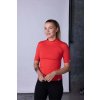 nanosilver® Rotes Damen T-Shirt mit Stehkragen