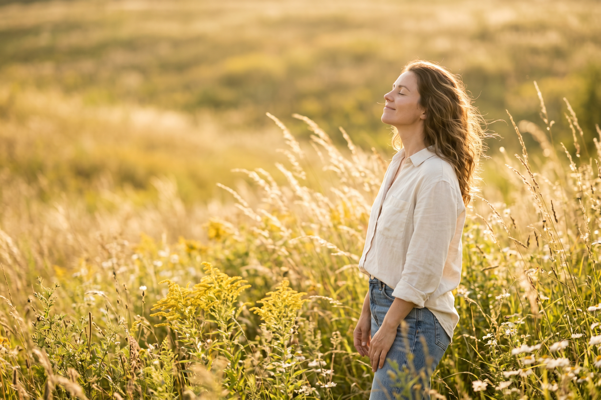 Breathing freely in a summer meadow with grass pollen allergy under control