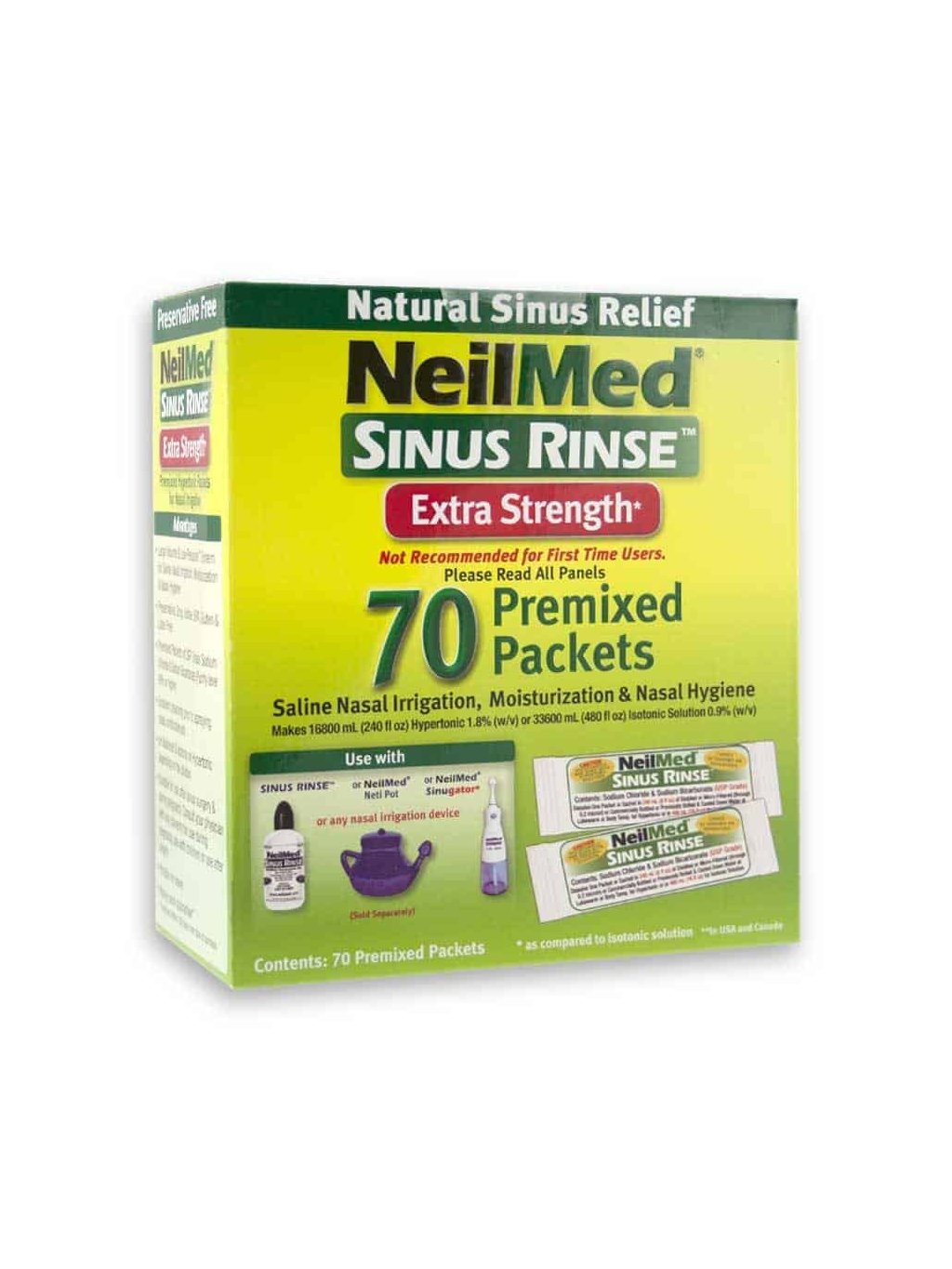 NeilMed Sinus Rinse Saline Nasal Natural Sinus & Allergy Relief sachets x 60