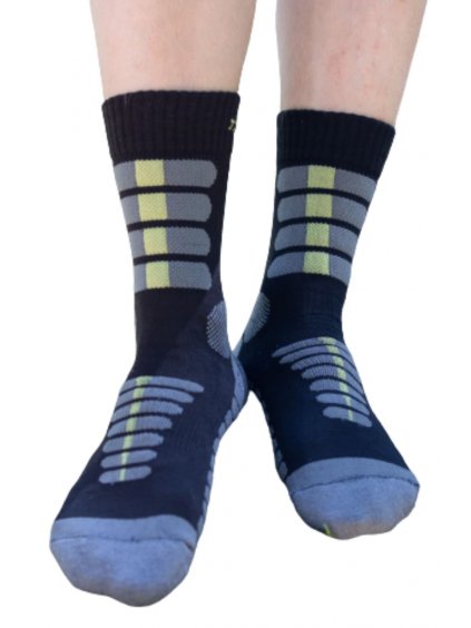 Letní trekingové ponožky se stříbrem šedo/zelené (Velikost L 43/46)