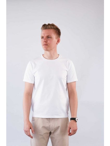 Bílé pánské tričko Basic – nanoSPACE by LADA (Velikost L)