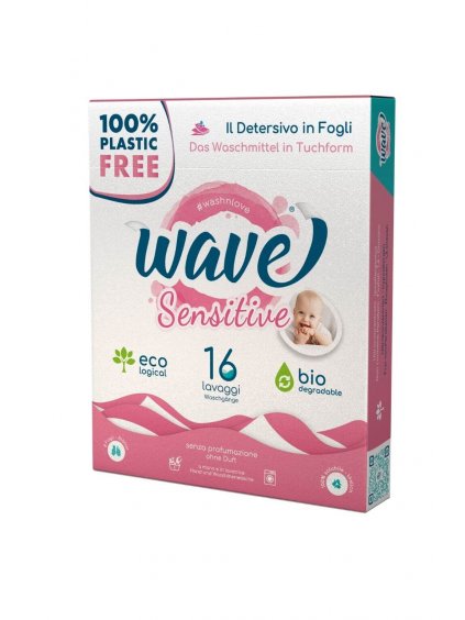Wave Sensitive Laundry Eco-Strips, Fragrance-free for 16 Washes
