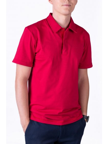 Red Men's Short Sleeve Polo Shirt Golf nanoSPACE by LADA