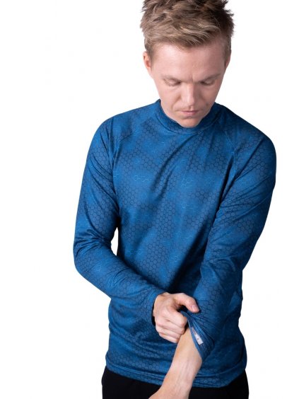 Ultralight Dark Blue Quick Dry Long Sleeve T-shirt Plastic nanosilver®  ultralight, vhodné na zimní sporty