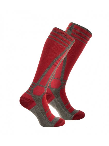 Red Winter Ski Merino Wool Socks SPACE nanosilver®