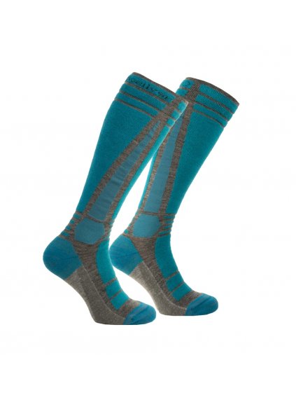 Blue Winter Ski Merino Wool Socks SPACE nanosilver®