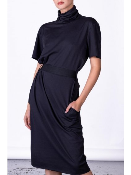 Black Belt Turtleneck Dress Stockholm – nanoSPACE by LADA