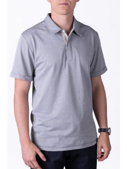 Grey Men's Short Sleeve Polo Shirt  – nanoSPACE by LADA