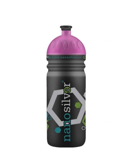 Antibacterial Sports Bottle nanosilver® Black/Pink