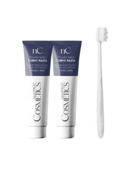 Set of 2 pcs of nanoSPACE Cosmetics Toothpaste with Toothbrush  Save the environment by brushing your teeth. Value set.