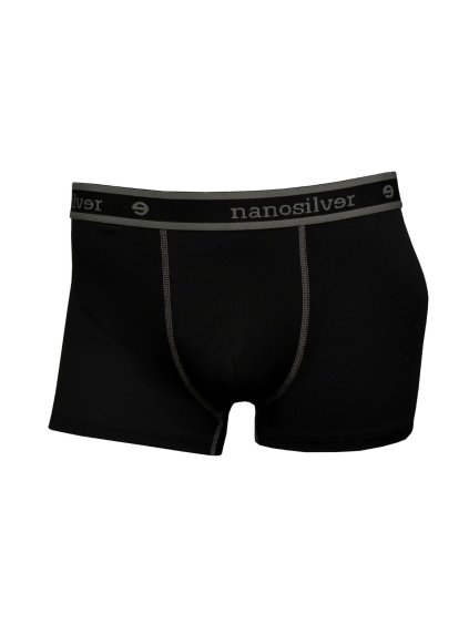 Nano boxerky s gumou nanosilver bez zadního švu – černé (Velikost L)