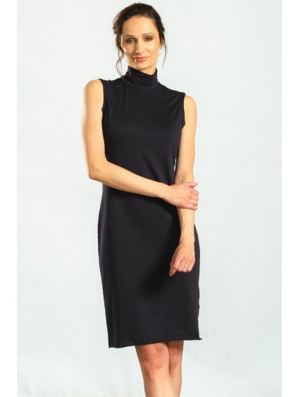 Černé krátké rolákové šaty Elafiti – nanoSPACE by LADA (Velikost XXL)