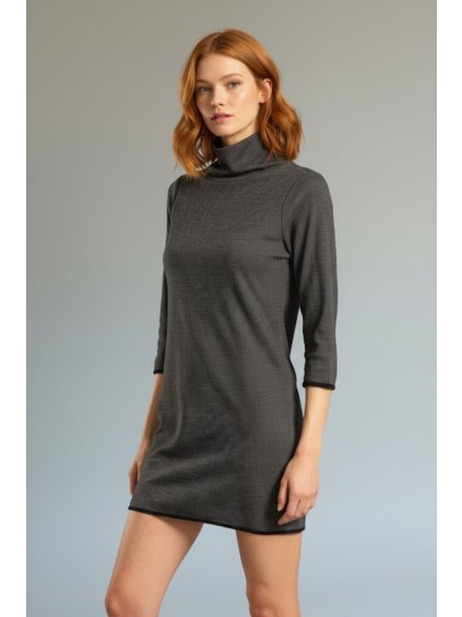 Černé melé minišaty Myra – nanoSPACE by LADA (Velikost XXL)