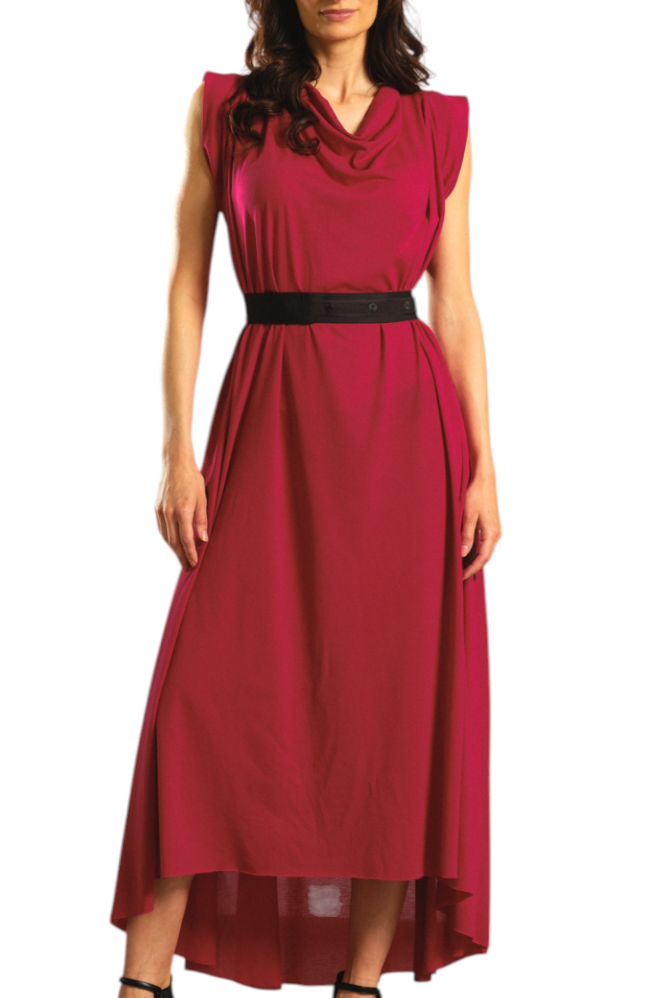 Red long dress Kea, nanoSPACE by LADA