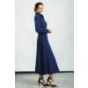 Modré dlouhé košilové šaty Ithaka – nanoSPACE by LADA (Velikost XL)