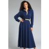 Modré dlouhé košilové šaty Ithaka – nanoSPACE by LADA (Velikost XL)
