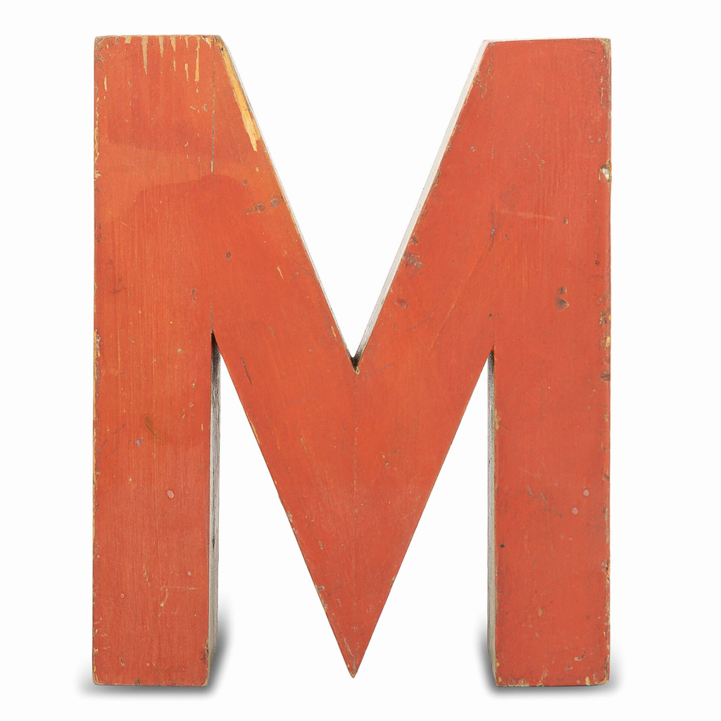 Dřevěné písmeno "M"