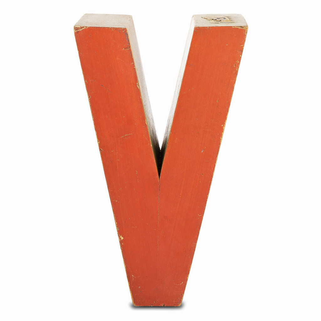 Dřevěné písmeno "V"