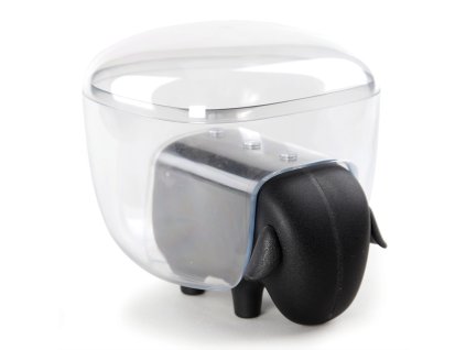28259 multifunkcni zasobnik qualy sheepshape container cerna ovecka pruhledna doza