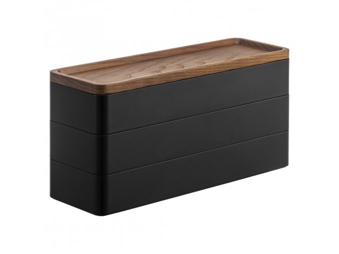 5810 RIN 3 TIERED SLIM ACCESSORY CASE WITH LID BK