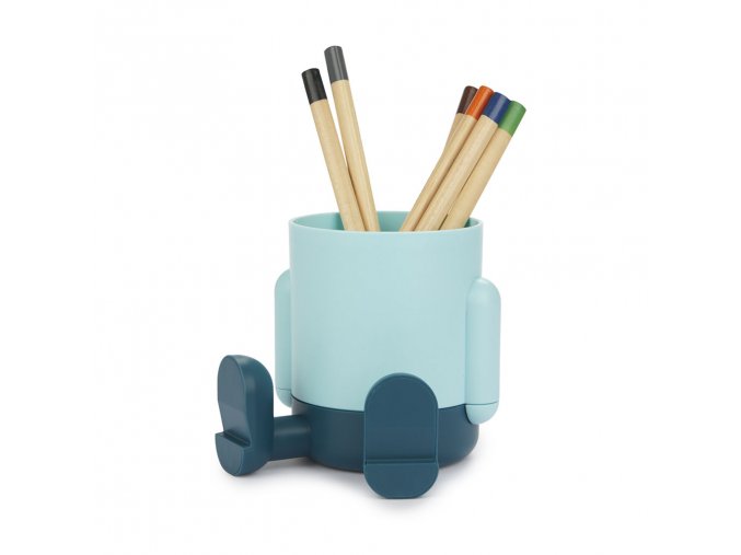 pen holder mr sitty turquoise blue plastic 27748