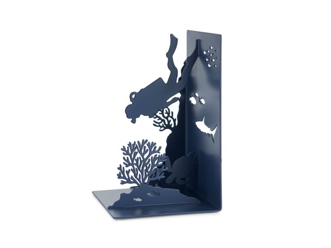 bookend scuba blue metal 27906