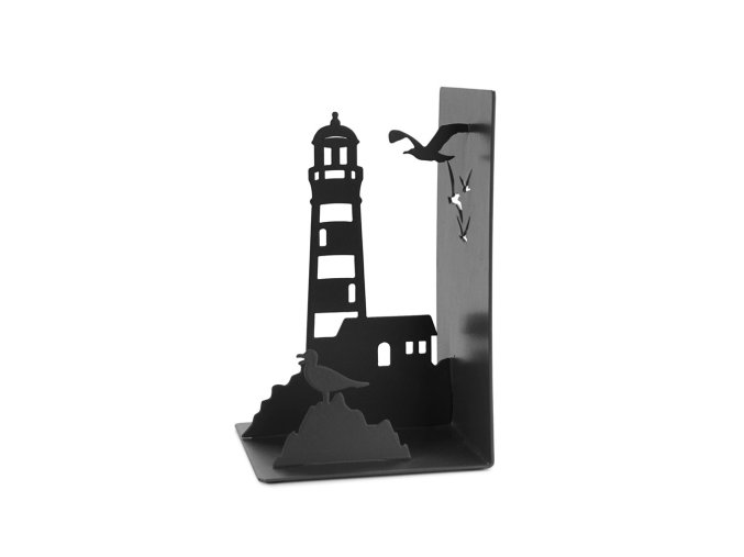 bookend lighthouse black metal 27909