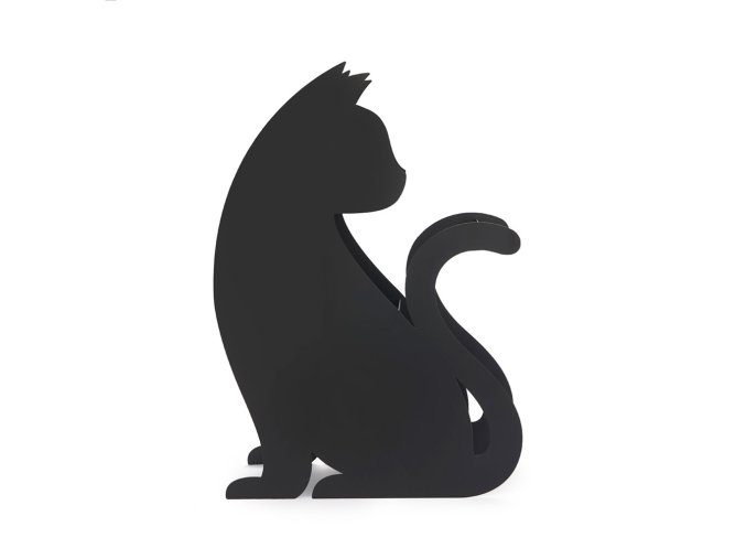 umbrella stand feline black metal 27991D