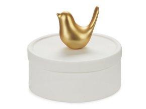 jewellery box birdie golden porcelain 27437