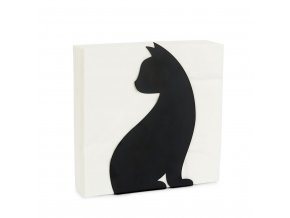 napkin holder feline black metal 27762