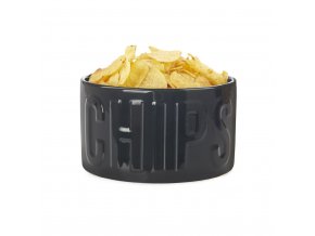 snack tray chips black ceramic 27661