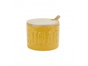 sugar bowl sugar yellow with lid ceramic bamboo 27797
