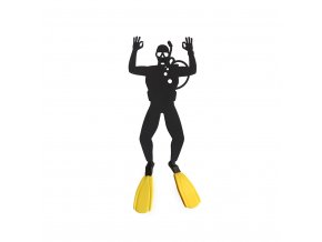 bookmark scuba black yellow plastic 27837