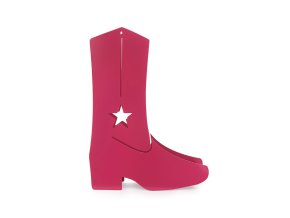 umbrella stand country boots pink metal 27990D