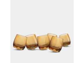 Sklenice houpací SAGAFORM Rocking Whiskey 5015282, 200ml, 6ks, jantarové