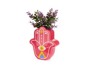 vase hamsa red ceramic 27918