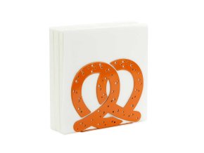 napkin holder pretzel brown metal 28083