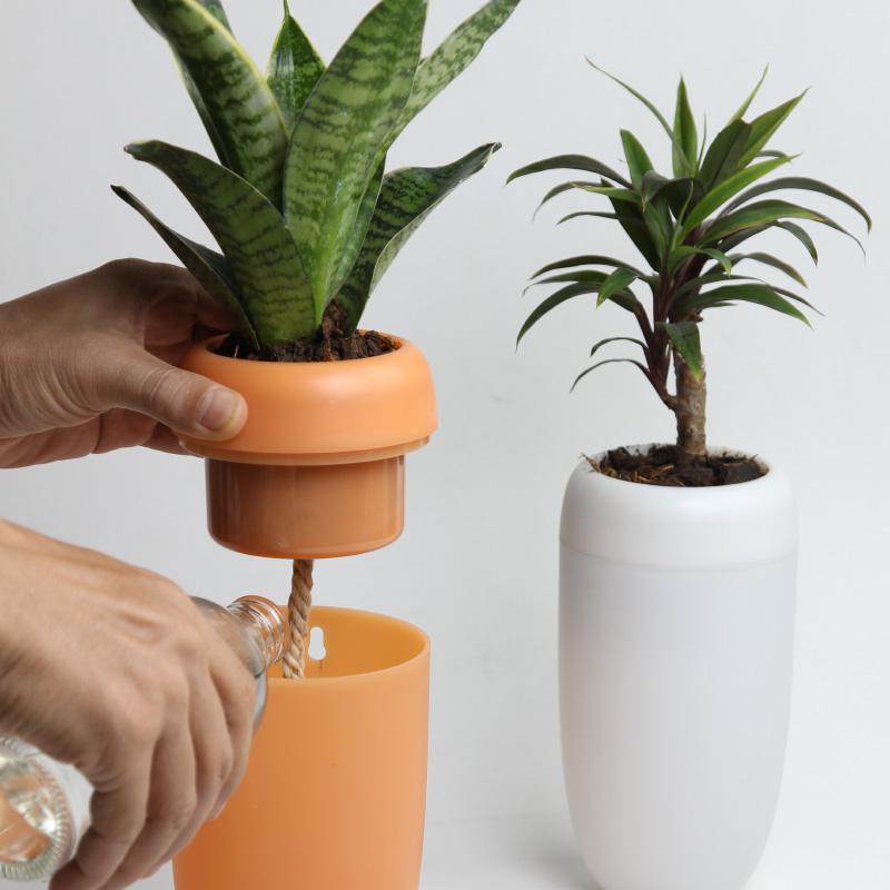 Květináč nástěnný/stolní samozavlažovací Carepot QL10304WH, bílý QUALY DESIGN