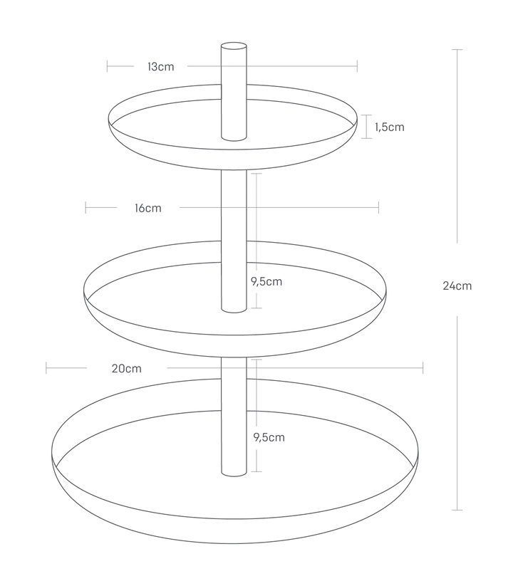 Stojánek se třemi miskami Tosca 2419, bílý YAMAZAKI