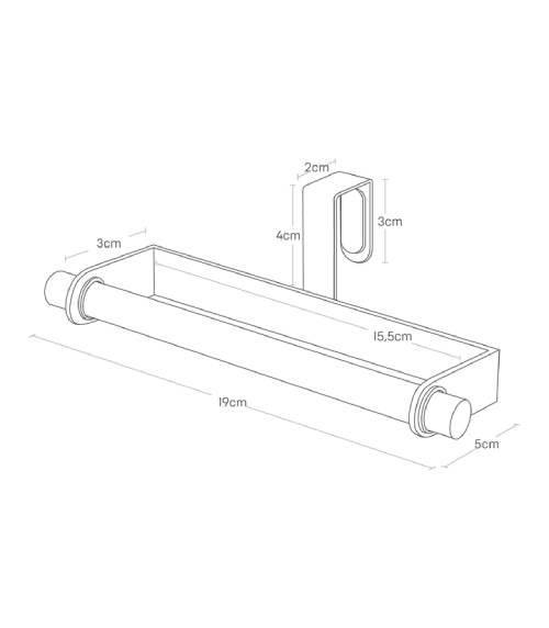 Držák utěrek závěsný Tosca 7818, bílý YAMAZAKI