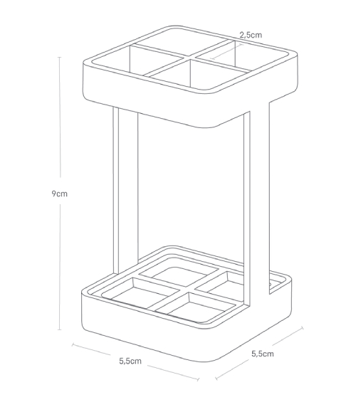 Stojánek na kartáčky Tower 2822, černý YAMAZAKI