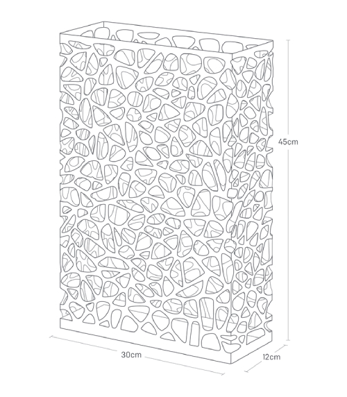 Stojan na deštníky Nest 6323, obdélníkový, bílý YAMAZAKI