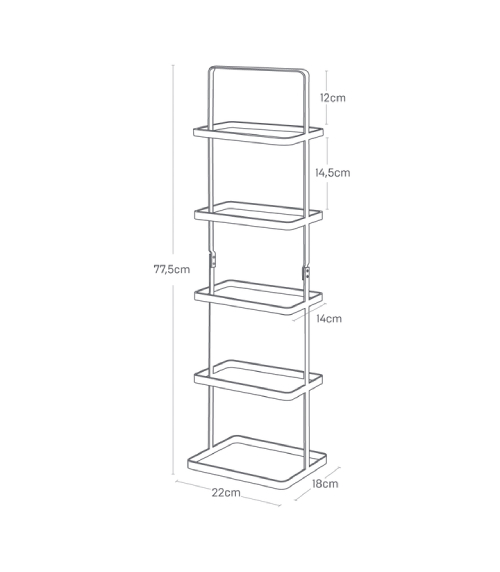 Stojan na boty přenosný Tower 2478, na 5 párů, bílý YAMAZAKI