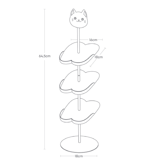 Stojan na dětské boty Cat 7964, na 4 páry, černý YAMAZAKI